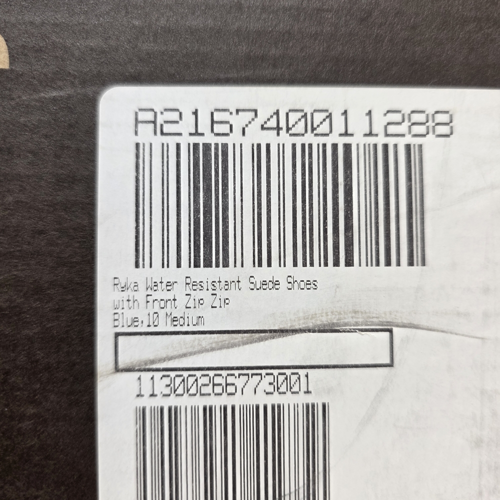 NIB Ryka Blue Slip-On Zipper/Duck Shoe with Suede  Water-Resistent Women's Sz 10 - Picture 8 of 8